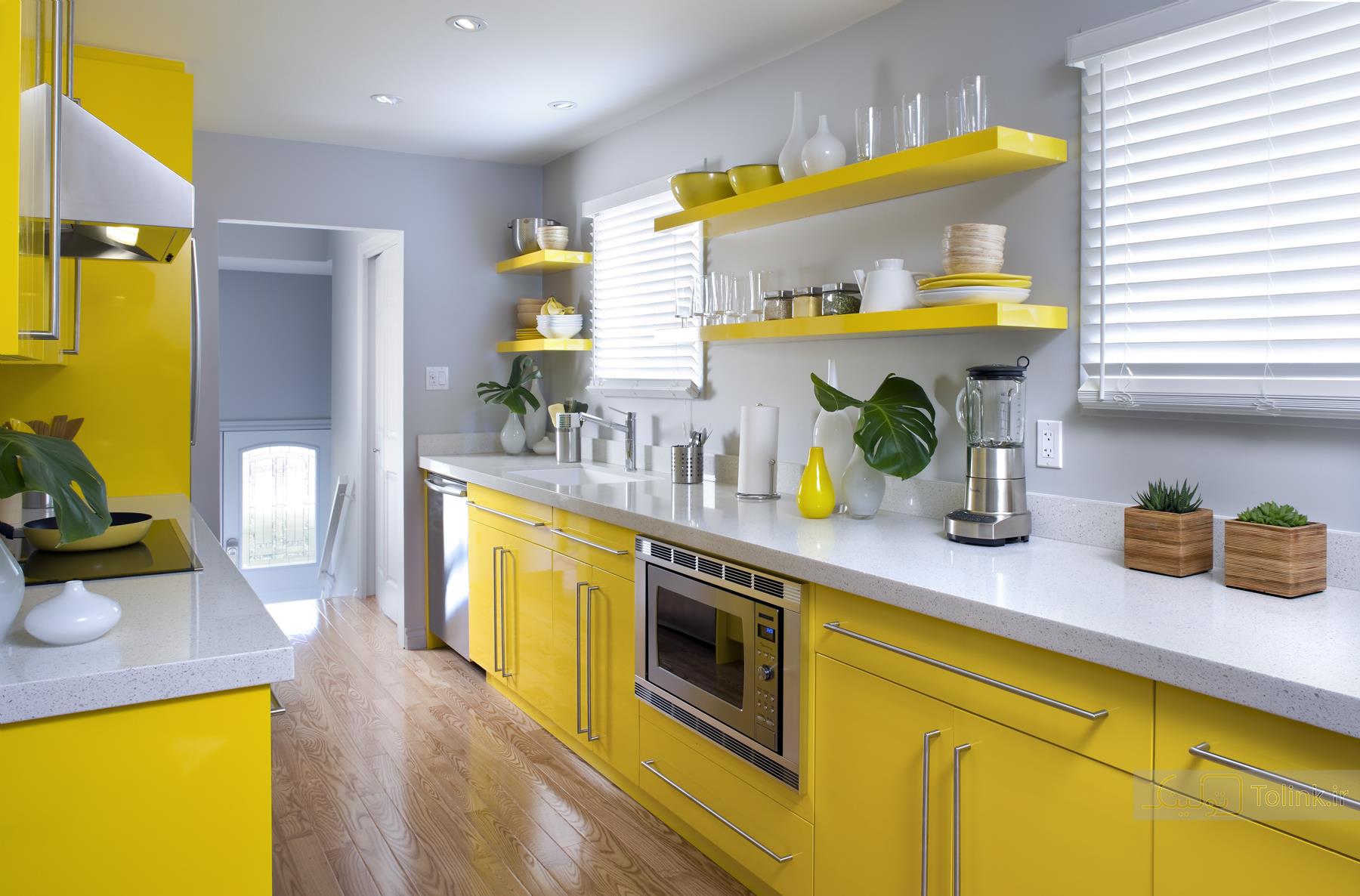 Кухня в современном стиле желтого цвета