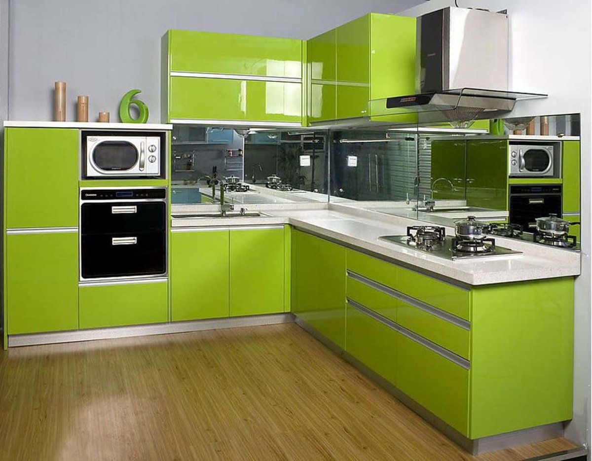 Кухни зеленого цвета в современном тиле