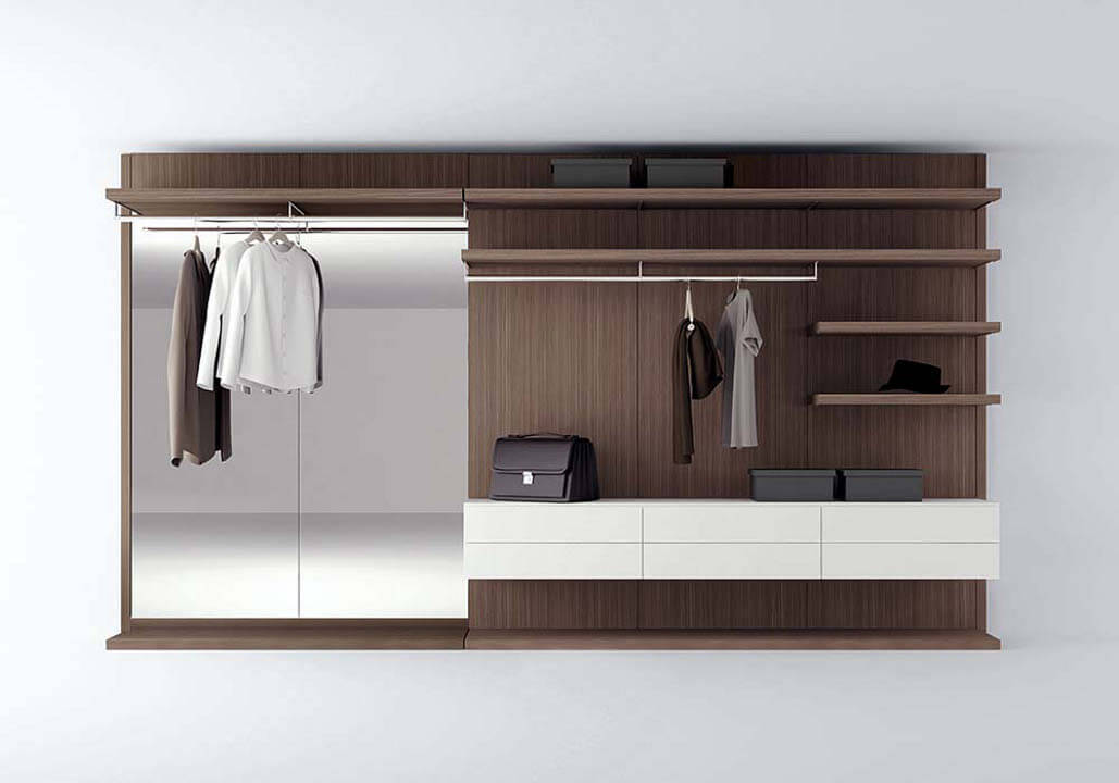 Современная гардеробная комната в стиле буазери.