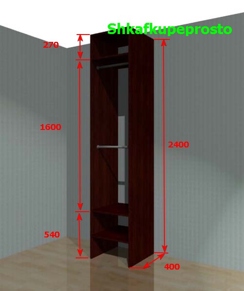 Размеры для изготовления модуля гардеробной комнаты своими руками.