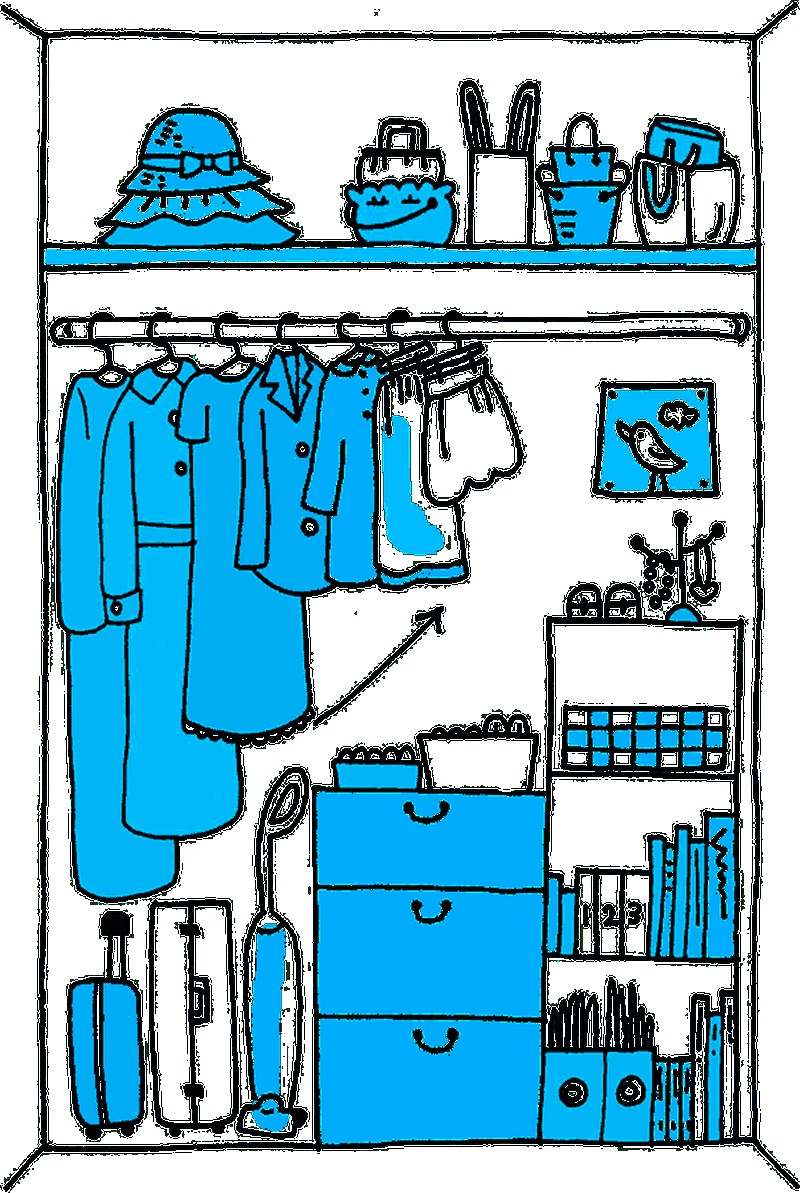 Главное правило навешивания одежды в шкафу купе по Мари Кондо