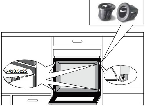 Установка электрической духовки - схема в инструкции.