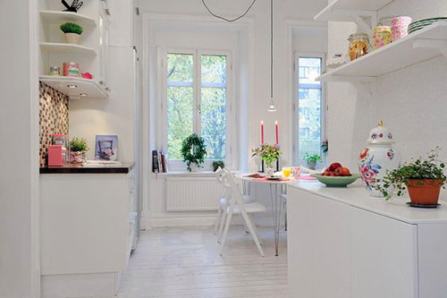 Декор шебби шик на кухне в скандинавском стиле.