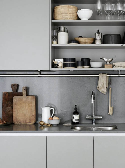 Кухни в скандинавском стиле серого цвета фото.