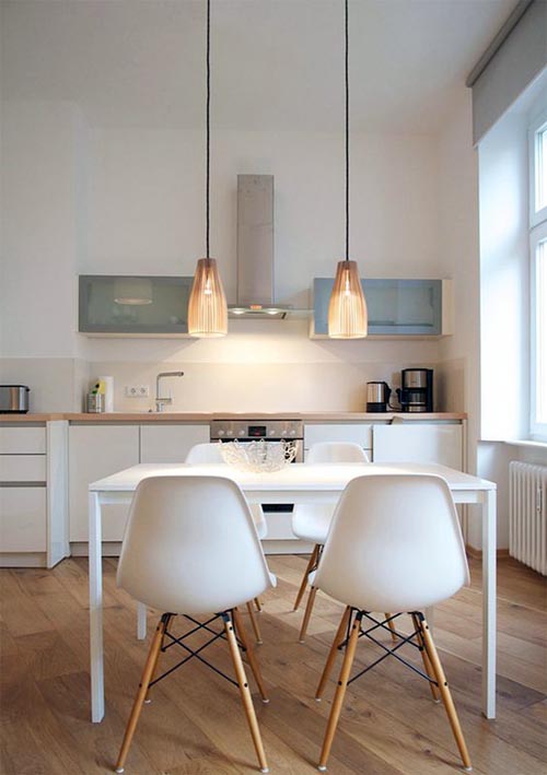 Алюминиевые витрины на кухне в скандинавском стиле.