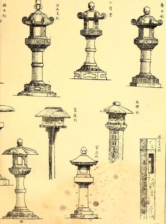 Многообразие дизайна каменных фонарей