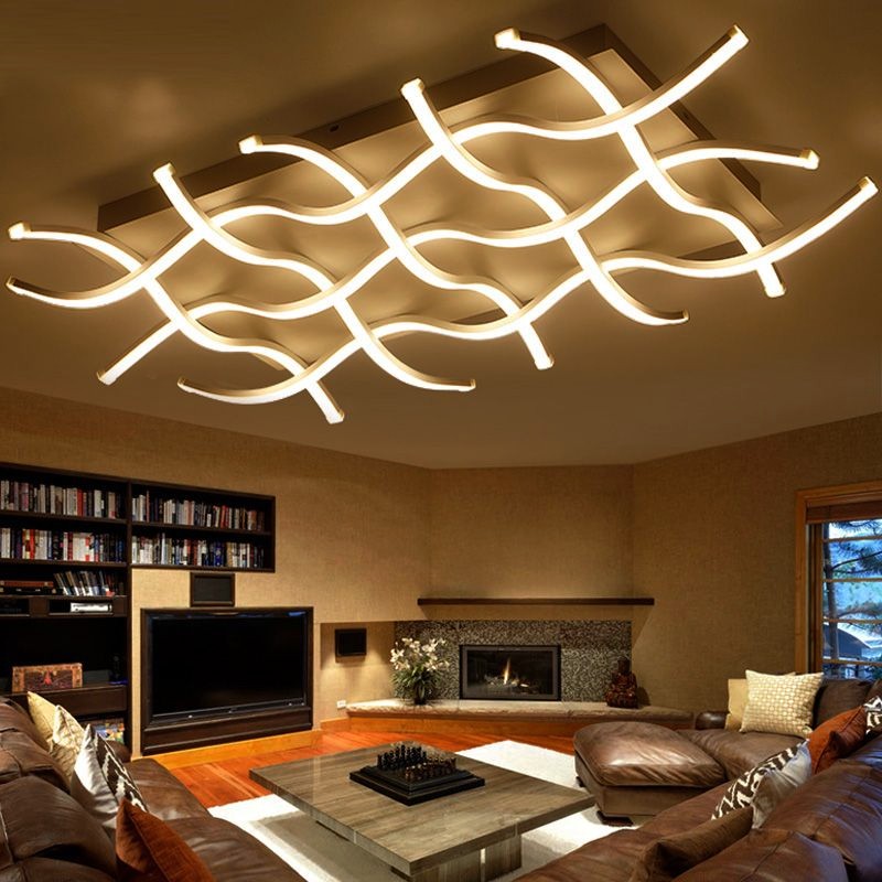 Необычный дизайн светодиодной потолочной люстры для гостиной