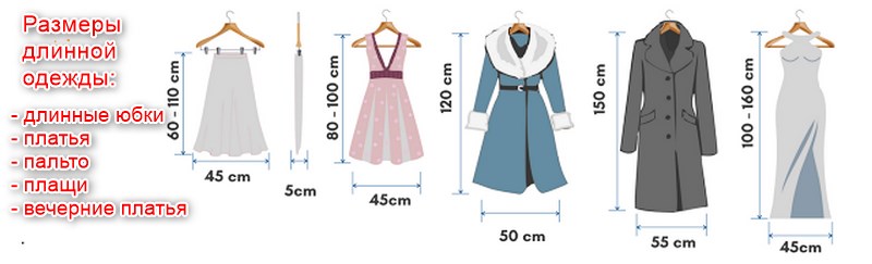 Размеры длинной одежды